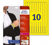 Opaski identyfikacyjne na nadgarstek 265x18mm A4 (10) L4001-10 żółte do nadruku AVERY ZWECKFORM