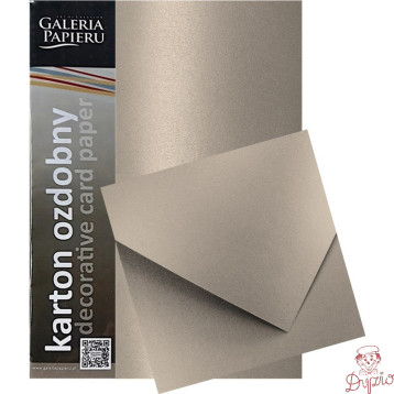 Karton ozdobny A4 PEARL stalowosrebrny 250g. (20ark.) Galeria Papieru