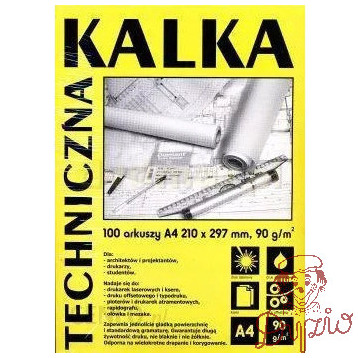 Kalka kreślarska A4 90g. 100 arkuszy KAL-DA4901 KOH-I-NOOR