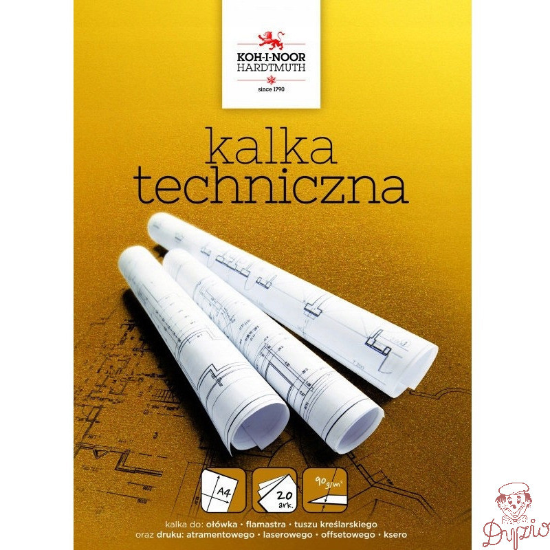 Kalka kreślarska teczniczna A3 90g. 20 arkuszy KAL-DA392A KOH-I-NOOR