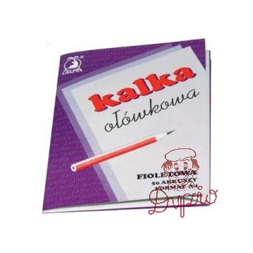 Kalka ołówkowa A4 50 arkuszy fioletowa DELFIN