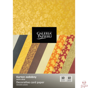 Karton ozdobny A4 ZŁOTE LIŚCIE mix wzorów 210-250g. (10ark.) 208935 Galeria Papieru