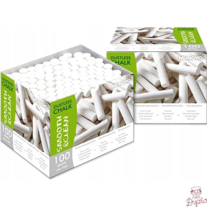 Kreda biała okrągła niepyląca (100) MUNGYO TT6283