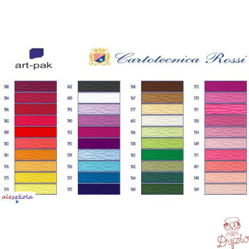 Bibuła karbowana, włoska gruba 180g ciemno czerwony 586 Cartotecnica Rossi