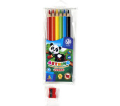 Kredki ołówkowe trójkątne JUMBO 6 kolorów + temperówka 312115003 ASTRINO