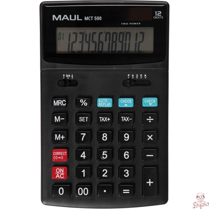 Kalkulator biurkowy MCT500 12-pozycyjny oblicznie podatku czarny 72696/90 ML MAUL