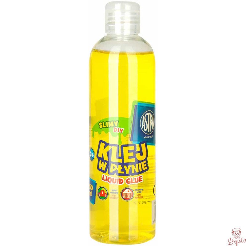 Klej szkolny w płynie transparentny 250ml żółty 401119007 ASTRA