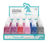 Klej brokatowy do dekoracji 3D 20ml UNICORN 24szt. INTERDRUK