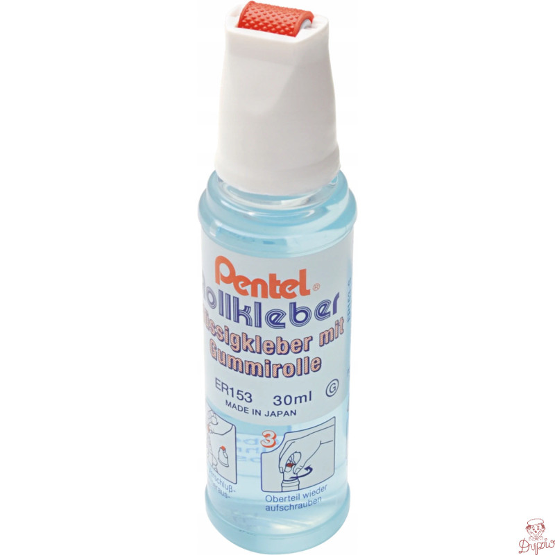 Klej PENTEL w płynie z gumową rolką 30ml ER153S