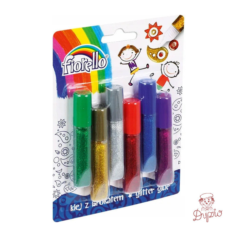 Klej brokatowy FIORELLO GR-BK06 6 kolorów x6ml 170-2229