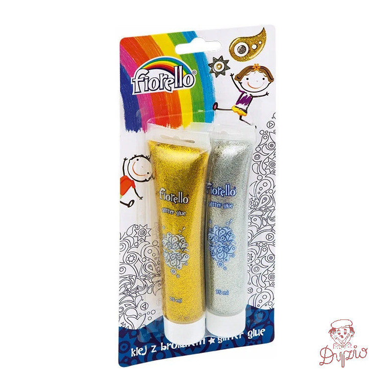 Klej brokatowy FIORELLO GR-BK75B2 2 koloryx75ml 170-2263 srebrny/złoty