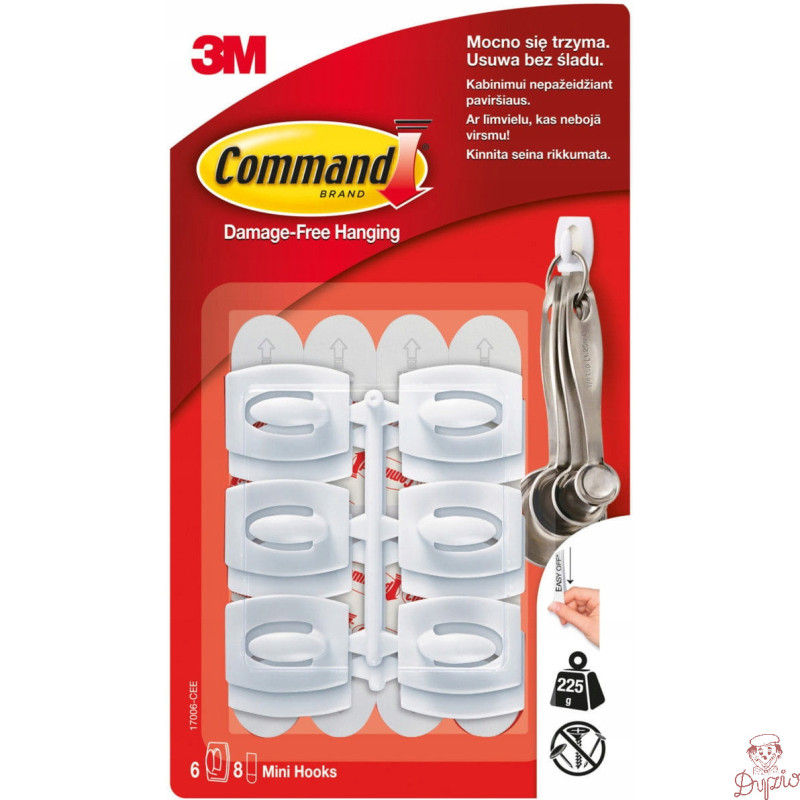 Haki COMMAND 6szt +8pasków samoprzylepnych 3M-XA00483747 17006