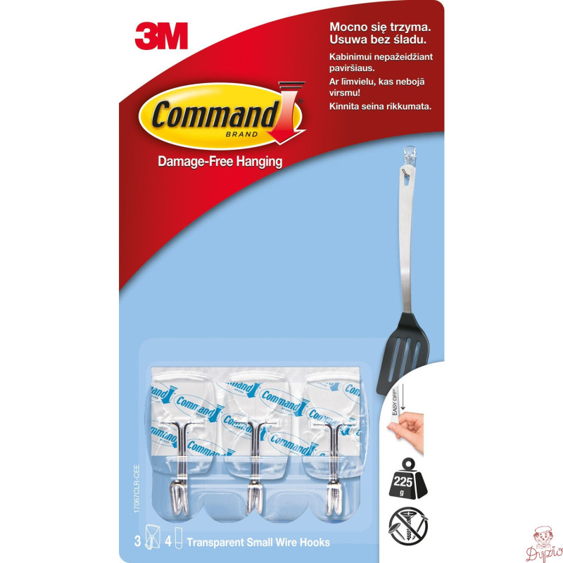 Przezroczyste Haczyki 3M COMMAND z metalowym uchwytem 17067CRL