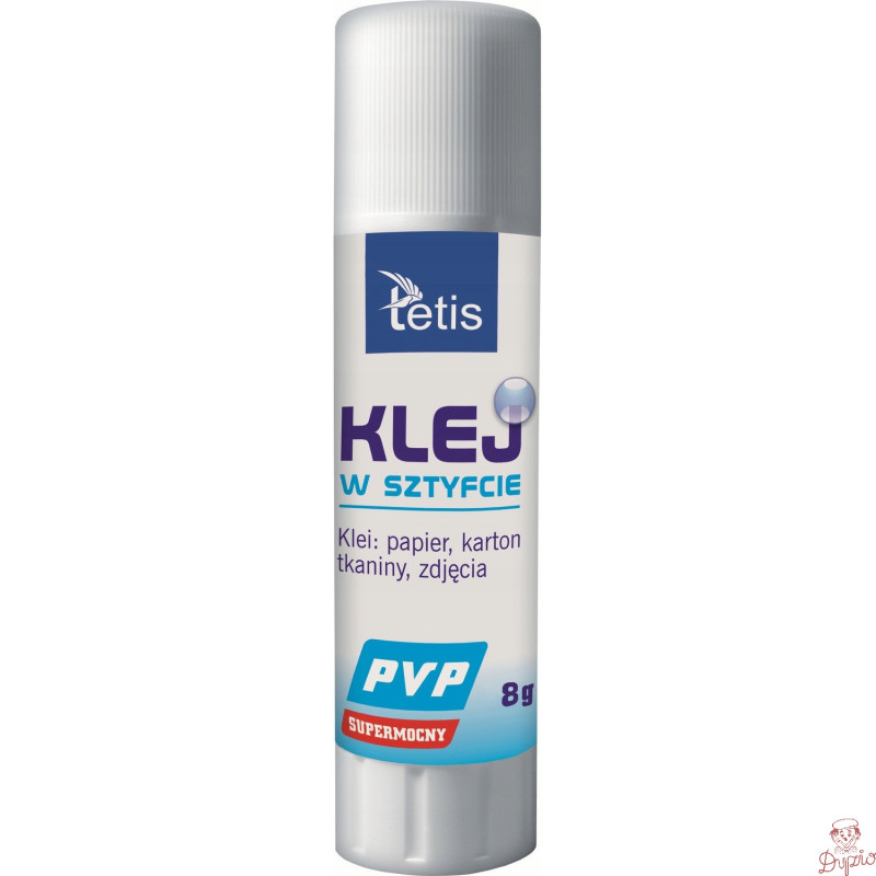 Klej w sztyfcie PVP 8g.( bezbarwny ) BG112-E TETIS