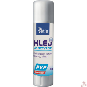 Klej w sztyfcie PVP 8g.( bezbarwny ) BG112-E TETIS