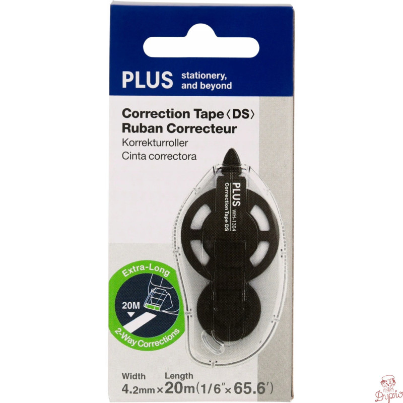 Korektor w taśmie DS WH-1304 czarny 4.2mm x 20m 49573 PLUS