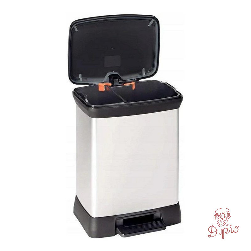 Kosz na śmieci CURVER DECO BIN z pedałem 10L+18L srebrny metalizowany 02165-582-00 203291