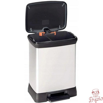 Kosz na śmieci CURVER DECO BIN z pedałem 10L+18L srebrny metalizowany 02165-582-00 203291