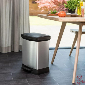 Kosz na śmieci CURVER DECO BIN z pedałem 30L srebrny metalizowany 02164-582-00 203278