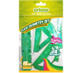 Komplet geometryczny CRICCO FLEXI 4-elementy z linijką 15cm CR615