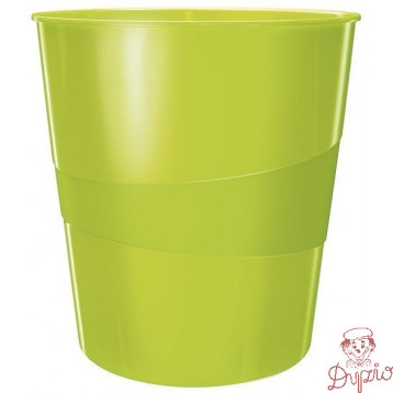 Kosz na śmieci 15L LEITZ WOW zielony metalik 52781054/52781064
