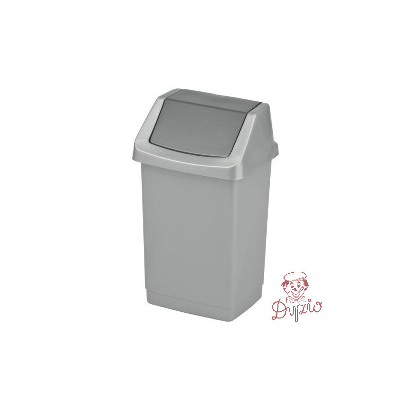 Kosz na śmieci uchylny 9l CURVER CLICK-IT srebrny/grafit 04042-877-65