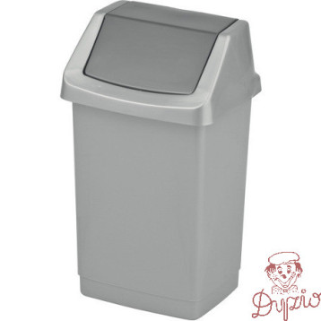 Kosz na śmieci uchylny 9l CURVER CLICK-IT srebrny/grafit 04042-877-65