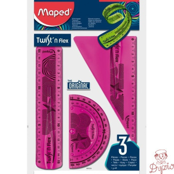 Zestaw linijek niełamliwych 895024 linijka 15cm ekierka kątomierz MAPED