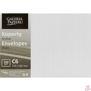Koperta C6 Pearl diamentowa biel K 150g. (10szt.) 280239 Galeria Papieru