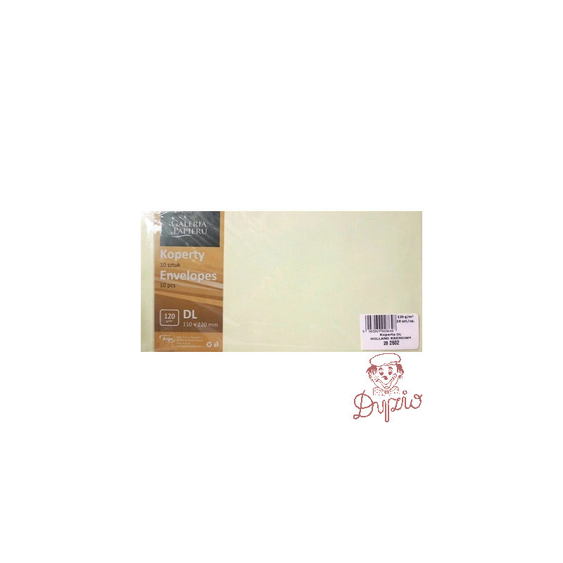 Koperta DL HOLLAND kremowy P 120g. (10szt.) 282602 Galeria Papieru