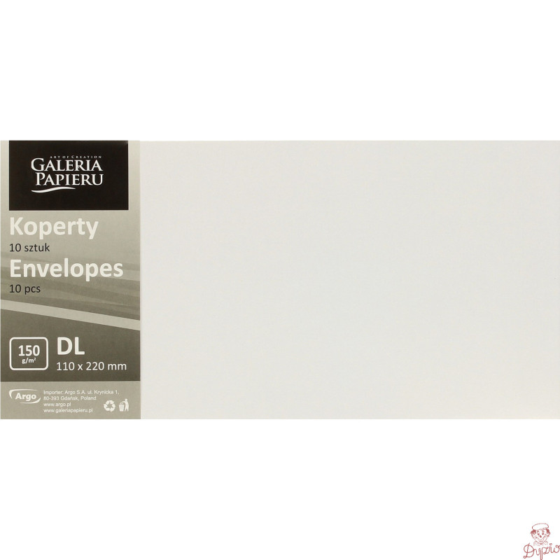 Koperta DL Pearl diamentowa biel (10szt.) 280139 Galeria Papieru