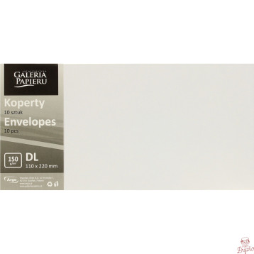 Koperta DL Pearl diamentowa biel (10szt.) 280139 Galeria Papieru
