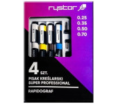 Rapitograf komplet 4sztuki PROFESSIONAL 114-000 RYSTOR