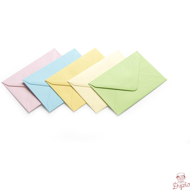 Koperta 70x100mm SATYNOWA mix kolorów pastelowych 130g. (50szt.) 280418 Galeria Papieru