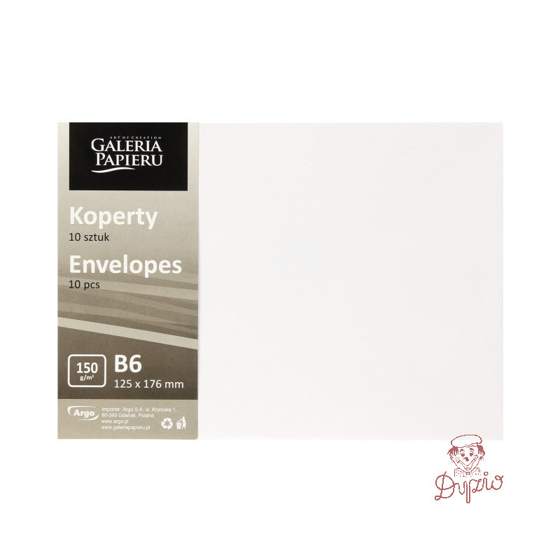 Koperta B6 Gładki biały 150g. (10szt.) 280891 Galeria Papieru