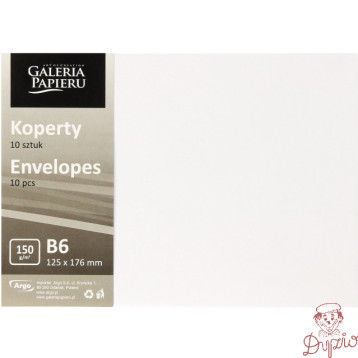 Koperta B6 Gładki biały 150g. (10szt.) 280891 Galeria Papieru