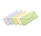 Koperta 80mm x160mm satynowana mix kolor pastel130g. (50szt.) 280498 Galeria Papieru
