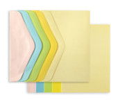Koperta C6 + karnet Gładki mix pastelowy 5 kolorów 130g. i 210g. 283108 Galeria Papieru