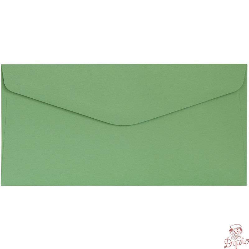Koperta DL gładki zielony satynowany K 130g. (10szt.) 280136 Galeria Papieru