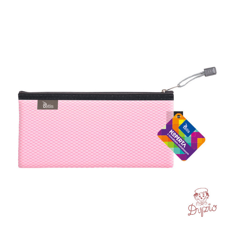 Koperta 24x12cm z suwakiem metalowym TETIS BT609-R różowa
