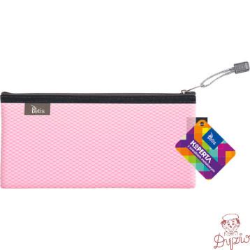 Koperta 24x12cm z suwakiem metalowym TETIS BT609-R różowa