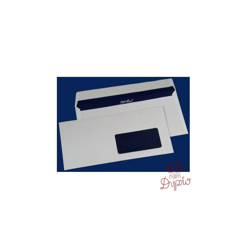 Koperta DL HK biała okno Prawe(400 szt) Super Mail 11239230 NC 110x220, okno 45x90 do dr.laserowych