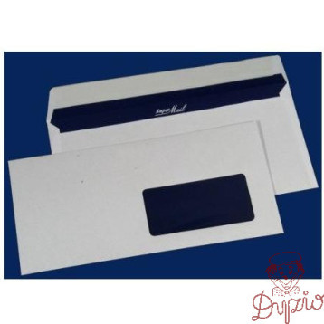 Koperta DL HK biała okno Prawe(400 szt) Super Mail 11239230 NC 110x220, okno 45x90 do dr.laserowych