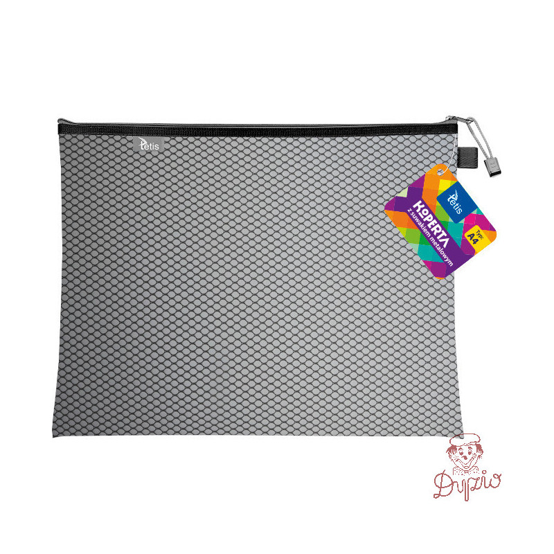 Koperta A4 z suwakiem metalowym CZARNA BT605-V TETIS