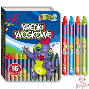 Kredki woskowe 16 kolorów w etui DINO TT8246 PENMATE