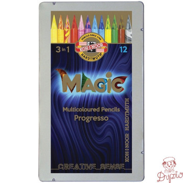 Kredki PROGRESSO MAGIC 12 kol. 8772 KOH-I-NOOR