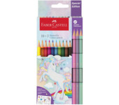 Kredki sześciokątne 10 kolorów + 3kolory pastelowe edycja JEDNOROŻEC 111219 Faber-Castell