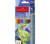 Kredki sześciokątne 10 kolorów + 3kolory metaliczne edycja DINOZAURY 111213 Faber-Castell