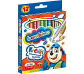 Kredki szkolne z glinki kaolinowej Zestaw 12 kredek 15cm BAMBINO