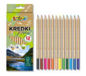 Kredki ołówkowe trójkątne natural 12 kolorów KOLORI TT8887 PENMATE